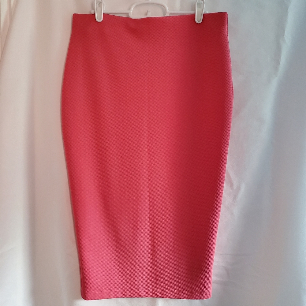 Womens Courtenay Hot Pink Bodycon Pencil Skirt Elastic Waistband Size Mediun